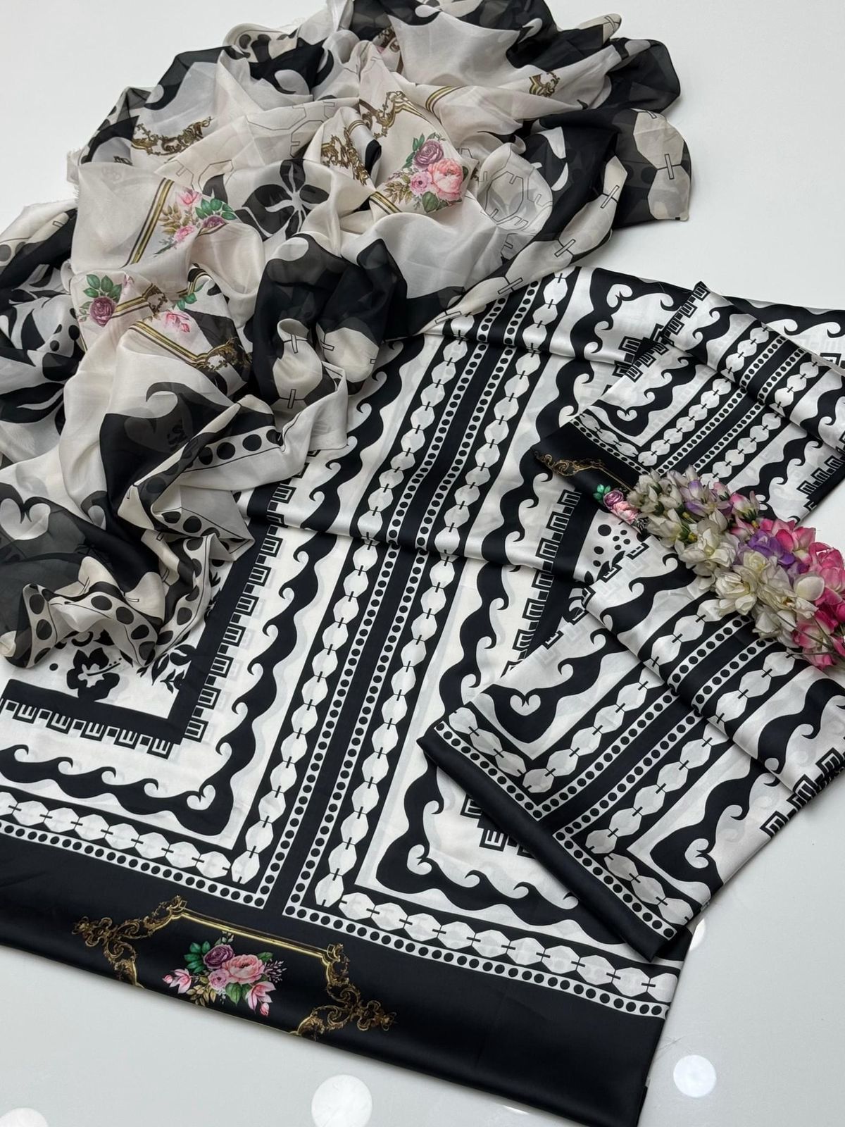 Luxury Silk 3PC | Festive Unstitched β D#04