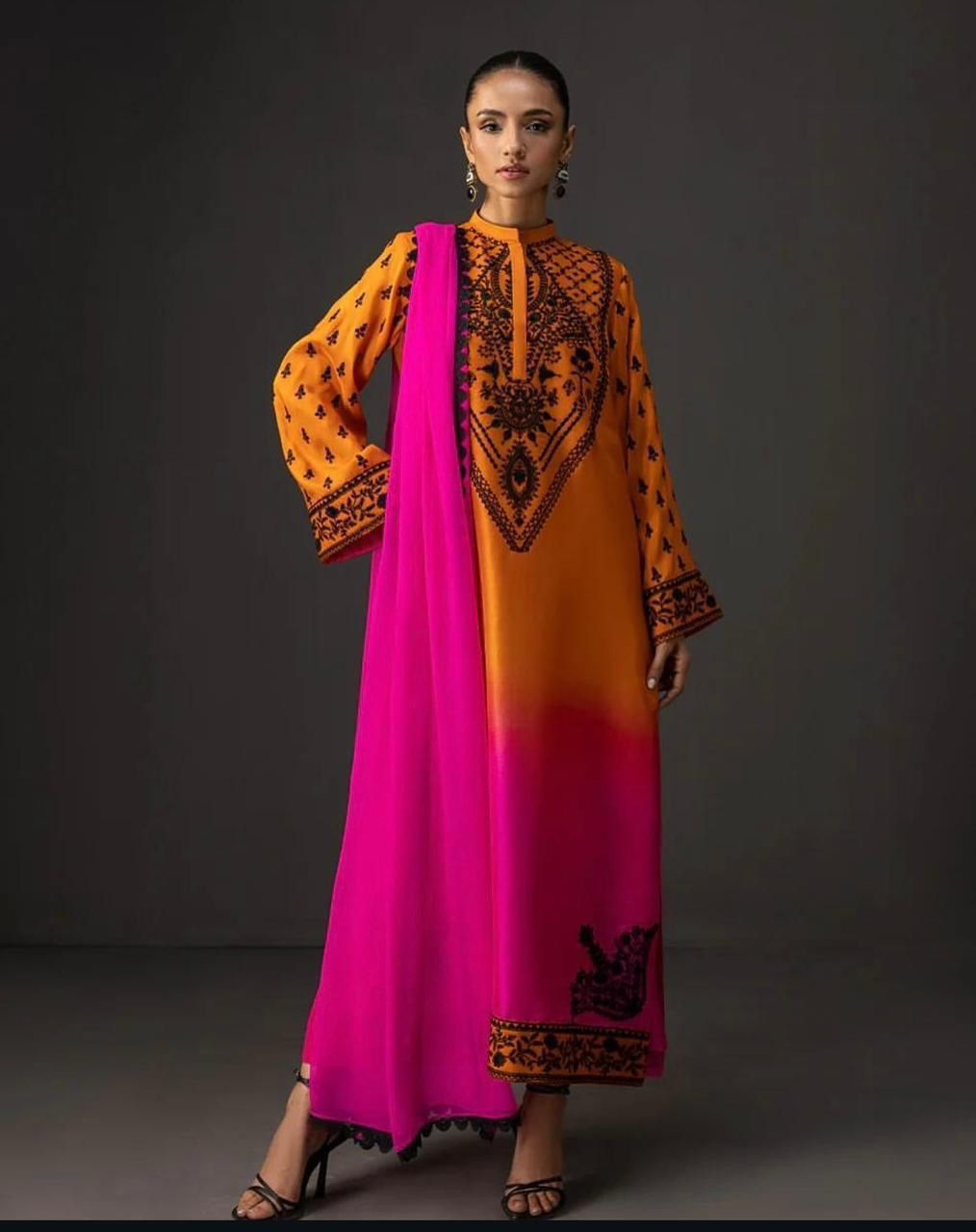 Luxury Silk 3PC | Festive Unstitched β D#08