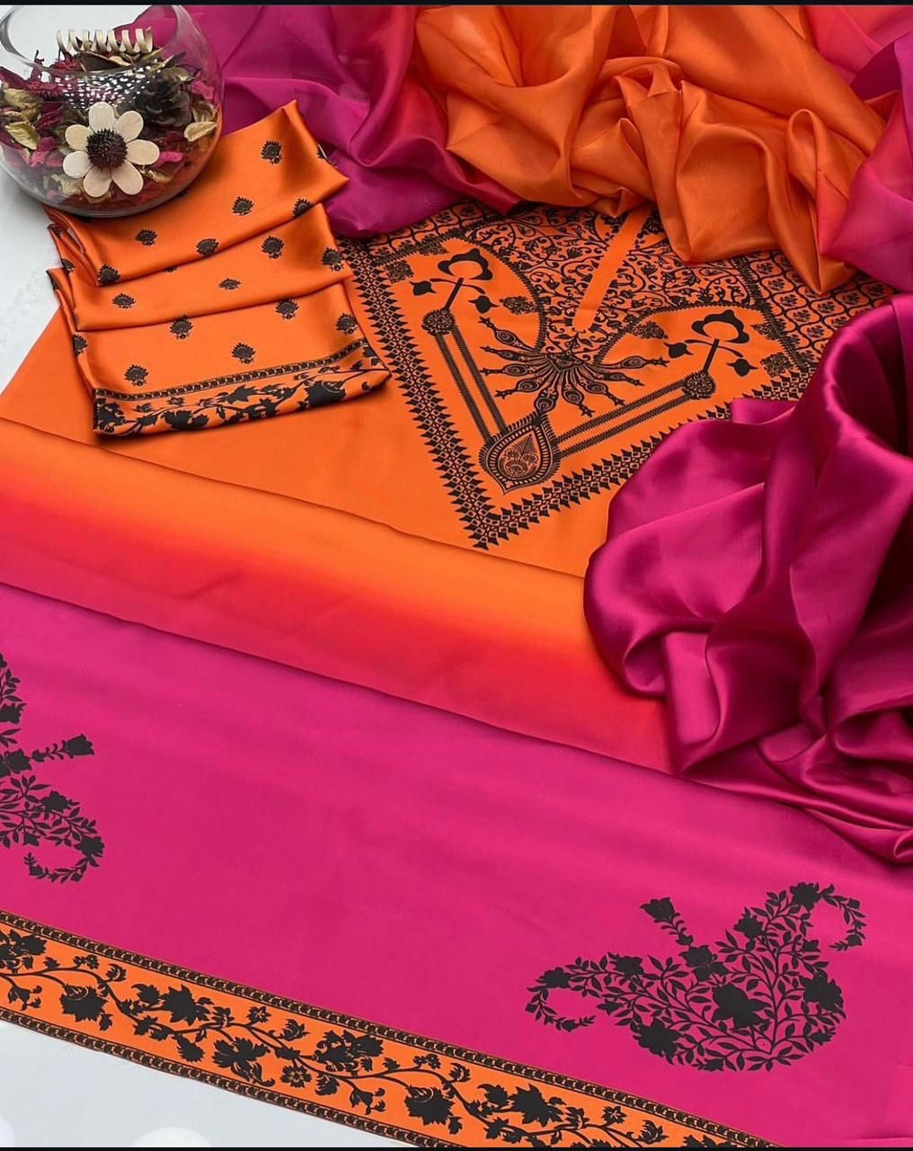 Luxury Silk 3PC | Festive Unstitched β D#08