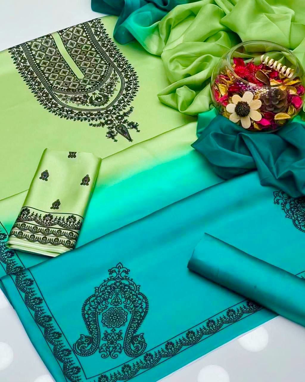 Luxury Silk 3PC | Festive Unstitched β D#09