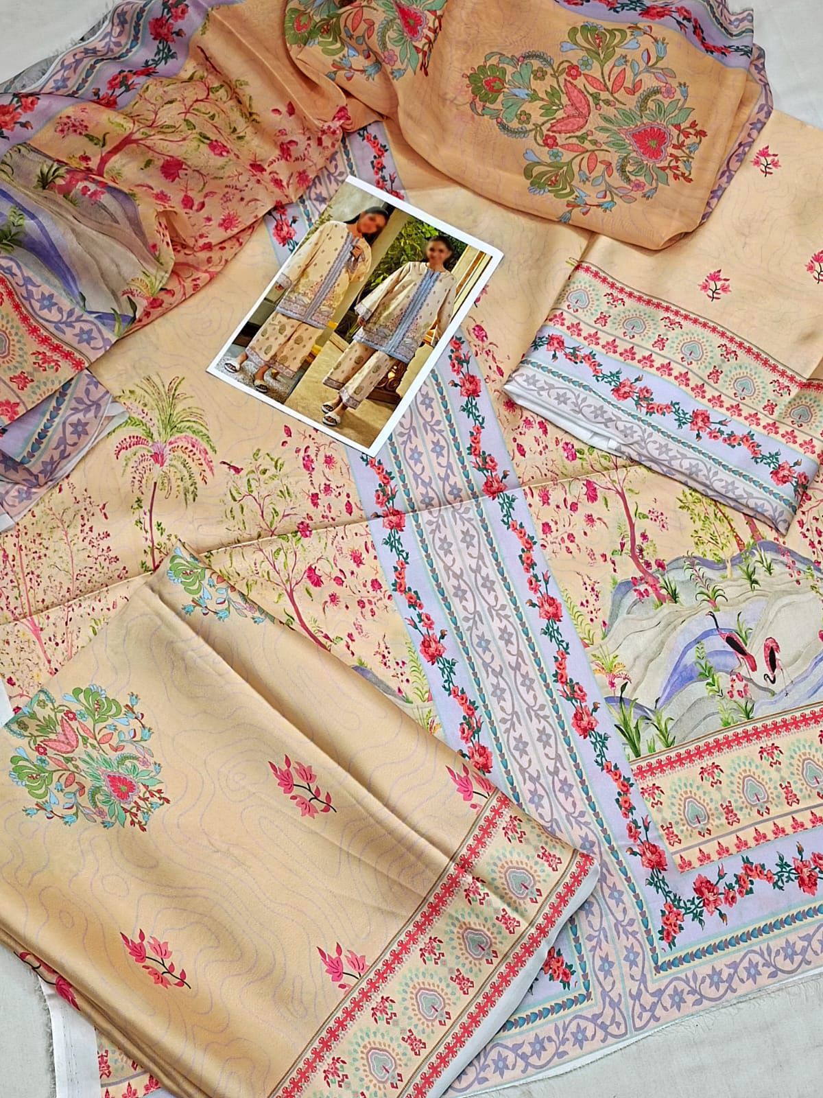 Luxury Silk 3PC | Festive Unstitched β D#19