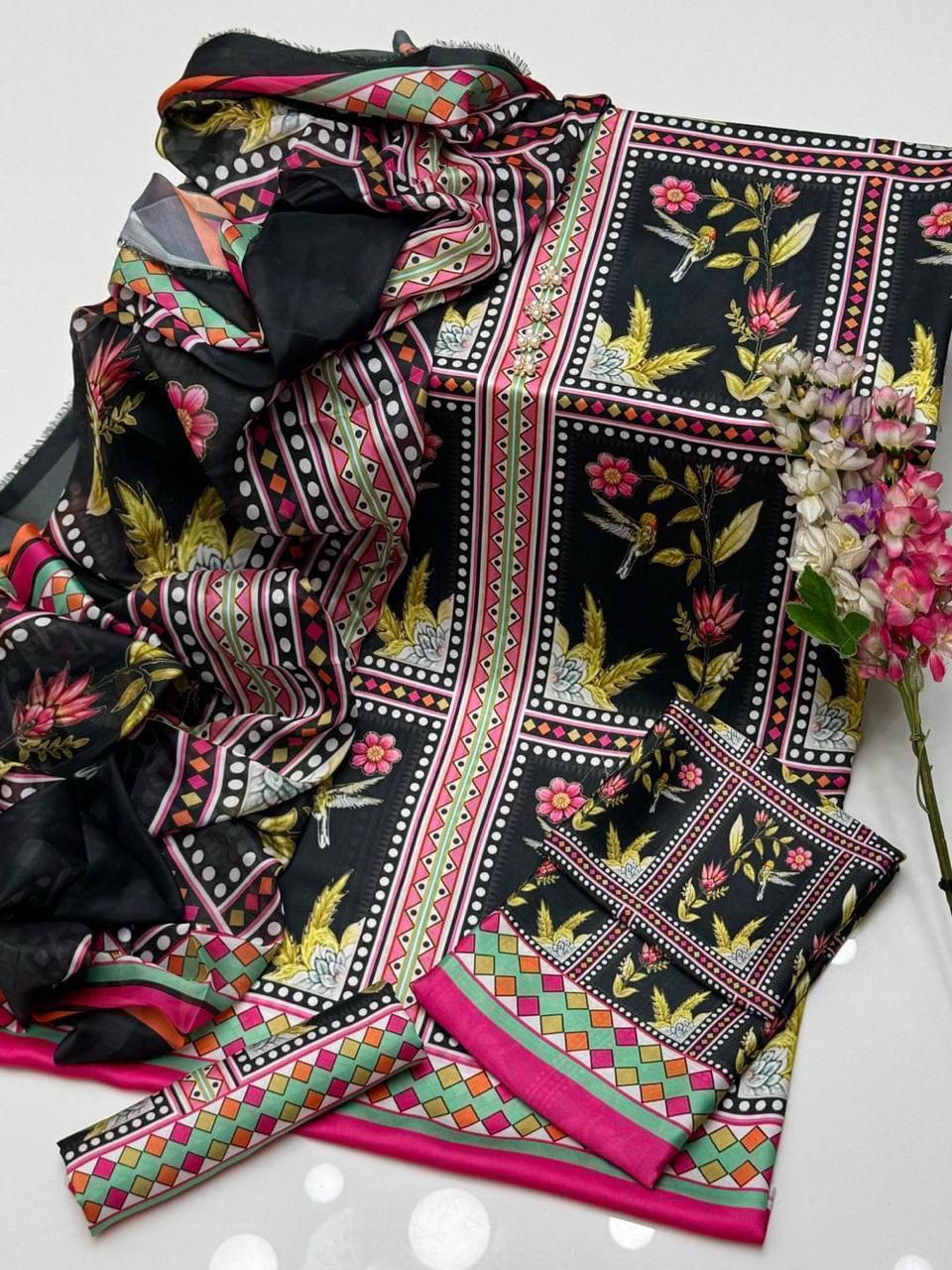 Luxury Silk 3PC | Festive Unstitched β D#21