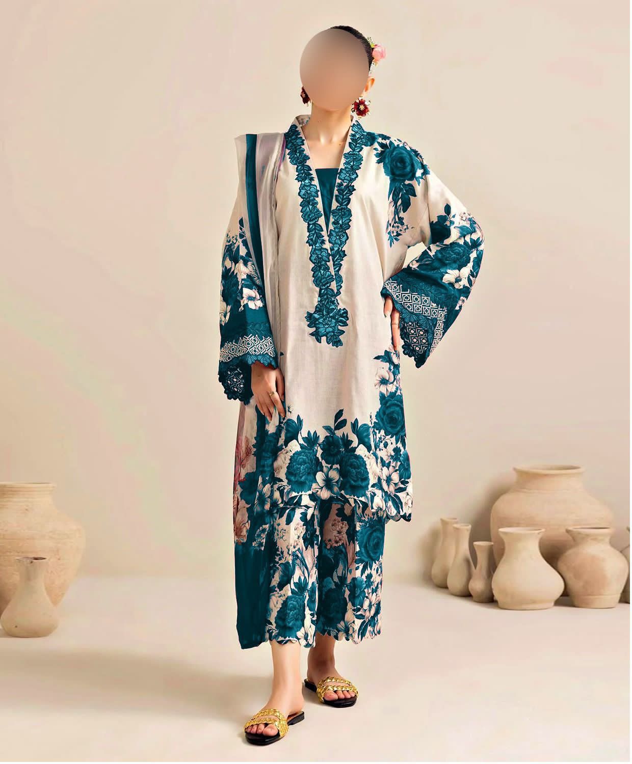 Luxury Silk 3PC | Festive Unstitched β D#31