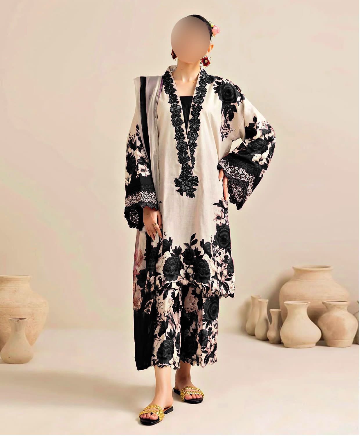 Luxury Silk 3PC | Festive Unstitched β D#32