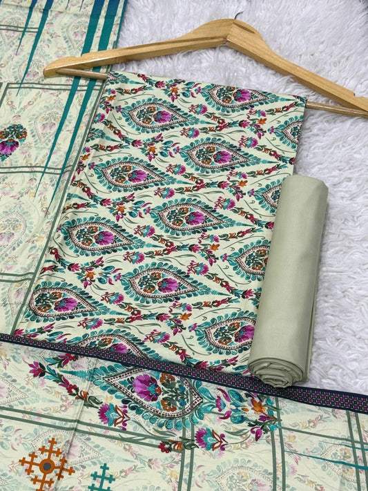 Premium Unstitched Linen Digital Print 3Pc Suit | Design D#027