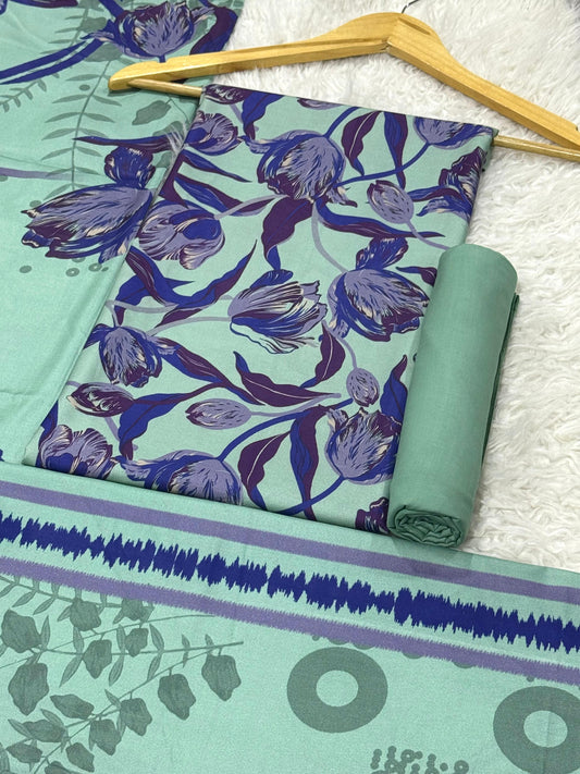 Premium Unstitched Linen Digital Print 3Pc Suit | Design D#026