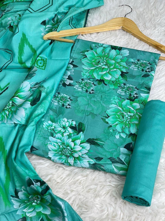 Premium Unstitched Linen Digital Print 3Pc Suit | Design D#001
