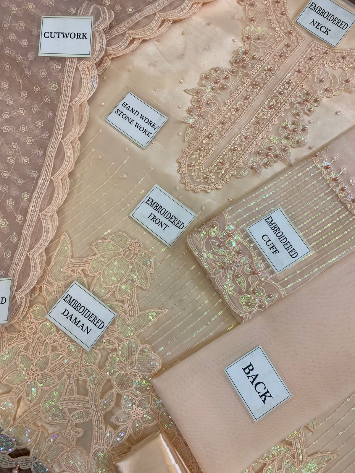 Luxury Organza Embroidered 3PC | Heavy Cutwork Dupatta | Silk Trouser|BR05
