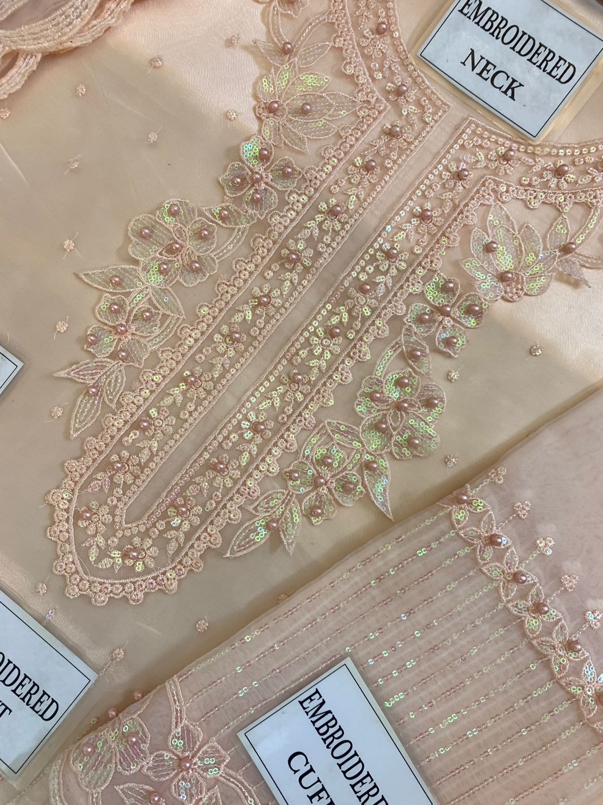 Luxury Organza Embroidered 3PC | Heavy Cutwork Dupatta | Silk Trouser|BR05